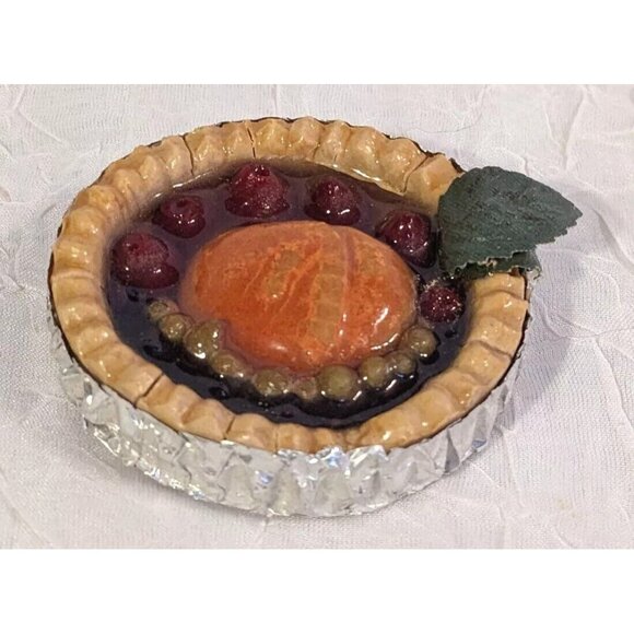 Realistic Faux Food Pie Magnet Refrigerator Fridge Resin Cherry Fruit Kitsch Vtg - Picture 7 of 16